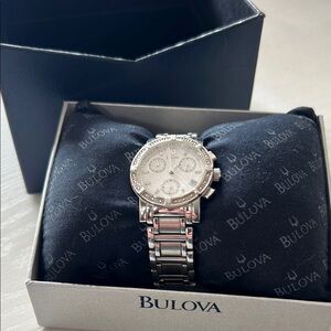 Bulova Silver women’s diamond Watch